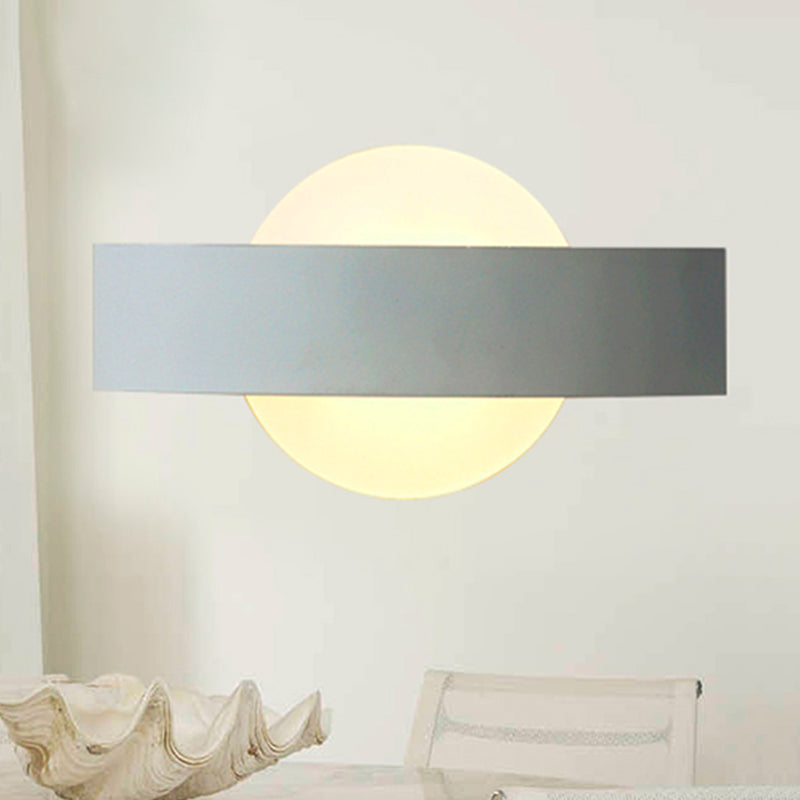 Living Room Slim Panel Wall Lamp Acrylic Modern Style White LED Sconce Light White Round Clearhalo 'Wall Lamps & Sconces' 'Wall Lights' Lighting' 252109