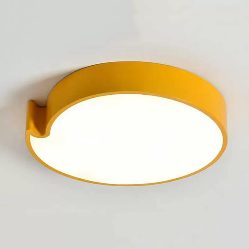 Living Room Round Flush Mount Light Acrylic and Metal Simple Style Ceiling Light Yellow Clearhalo 'Ceiling Lights' 'Close To Ceiling Lights' 'Close to ceiling' 'Flush mount' Lighting' 25212