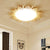 Wooden Round Ceiling Light Chic Modern Flush Ceiling Light Fixture for Dining Room Wood Clearhalo 'Ceiling Lights' 'Close To Ceiling Lights' 'Close to ceiling' Lighting' 252127