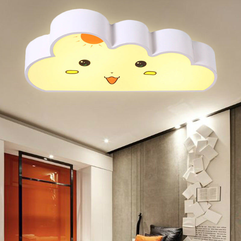 Baby Bedroom Cloud Ceiling Light Metal & Acrylic Kids White Flush Mount Light Clearhalo 'Ceiling Lights' 'Close To Ceiling Lights' 'Close to ceiling' 'Flush mount' Lighting' 252231