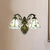 Leaf Wall Mount Light 2 Lights Stained Glass Rustic Sconce Lighting for Bedroom Brass Clearhalo 'Industrial' 'Middle century wall lights' 'Tiffany wall lights' 'Tiffany' 'Wall Lamps & Sconces' 'Wall Lights' Lighting' 252242