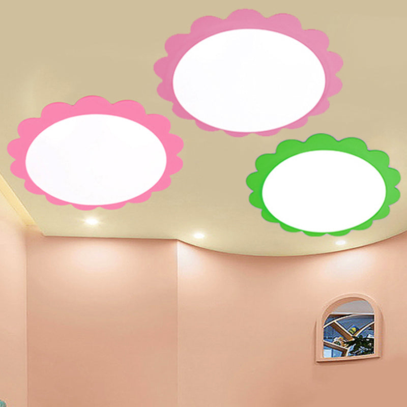 Study Room Flower Ceiling Mount Light Acrylic Modern Style Eye-Caring Ceiling Lamp Clearhalo 'Ceiling Lights' 'Close To Ceiling Lights' 'Close to ceiling' 'Flush mount' Lighting' 252302