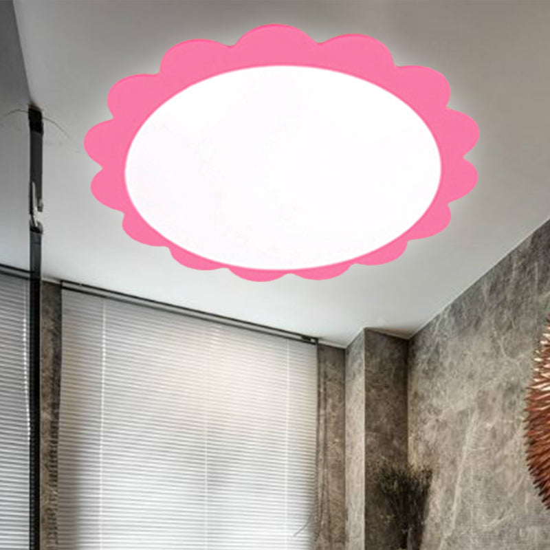 Study Room Flower Ceiling Mount Light Acrylic Modern Style Eye-Caring Ceiling Lamp Pink Clearhalo 'Ceiling Lights' 'Close To Ceiling Lights' 'Close to ceiling' 'Flush mount' Lighting' 252303