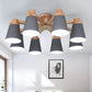 Office Hotel Bucket Ceiling Fixture Metal & Wood Contemporary Gray Semi Ceiling Mount Light 8 Grey Clearhalo 'Ceiling Lights' 'Chandeliers' Lighting' options 252318_d2b2e8e8-5e5b-4e5c-9052-163e0f272467