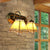 2 Lights Pyramid Wall Lighting with Gooseneck Mission Style Stained Glass Wall Sconce Yellow Clearhalo 'Industrial' 'Middle century wall lights' 'Tiffany wall lights' 'Tiffany' 'Wall Lamps & Sconces' 'Wall Lights' Lighting' 252410