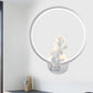Art Ring Sconce Light with Little Angel Metal Resin Wall Lamp for Bedroom Mirror Bathroom White Left Clearhalo 'Wall Lamps & Sconces' 'Wall Lights' Lighting' 252421