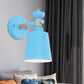 Rotatable Nordic Style Sconce Light with Bucket One Light Metal Wall Lamp for Adult Bedroom Blue Clearhalo 'Wall Lamps & Sconces' 'Wall Lights' Lighting' 252492