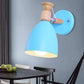 Nordic Stylish Dome Wall Light Rotatable Metal One Bulb Undertint Sconce Light for Kindergarten Blue Clearhalo 'Wall Lamps & Sconces' 'Wall Lights' Lighting' 252505