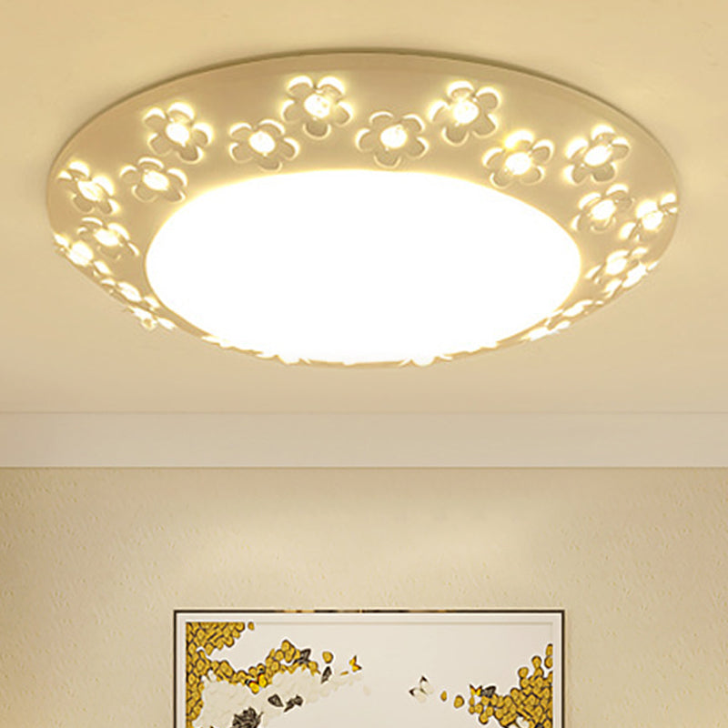 Exquisite Bowl Shaped Flush Mount Light with Blossom Acrylic LED Ceiling Lamp in White for Nursing Room Clearhalo 'Ceiling Lights' 'Close To Ceiling Lights' 'Close to ceiling' 'Flush mount' Lighting' 252516