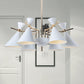 Metal Horn Shape Chandelier Six Lights Nordic Style Pendant Lamp for Girls Bedroom White Clearhalo 'Ceiling Lights' 'Chandeliers' Lighting' options 252583_d89297fb-a365-4cfd-92e1-be30a28d1164