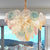 European Style Multi-Colored Chandelier Circle Panel 11 Lights Crystal Ceiling Pendant for Bedroom Clear Clearhalo 'Ceiling Lights' 'Chandeliers' 'Clear' 'Glass shade' 'Glass' 'Industrial' 'Modern Chandeliers' 'Modern' 'Tiffany' 'Traditional Chandeliers' Lighting' 252643
