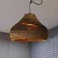 Contemporary Dome/Bowl Shade Suspension Light 1 Head Corrugated Paper Pendant Lamp in Brown Clearhalo 'Ceiling Lights' 'Modern Pendants' 'Modern' 'Pendant Lights' 'Pendants' Lighting' 252695