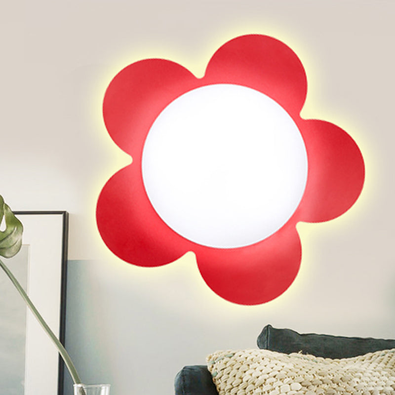Bright Colored Floral Wall Light Modern Stylish Acrylic LED Sconce Lamp for Kindergarten Clearhalo 'Wall Lamps & Sconces' 'Wall Lights' Lighting' 252851