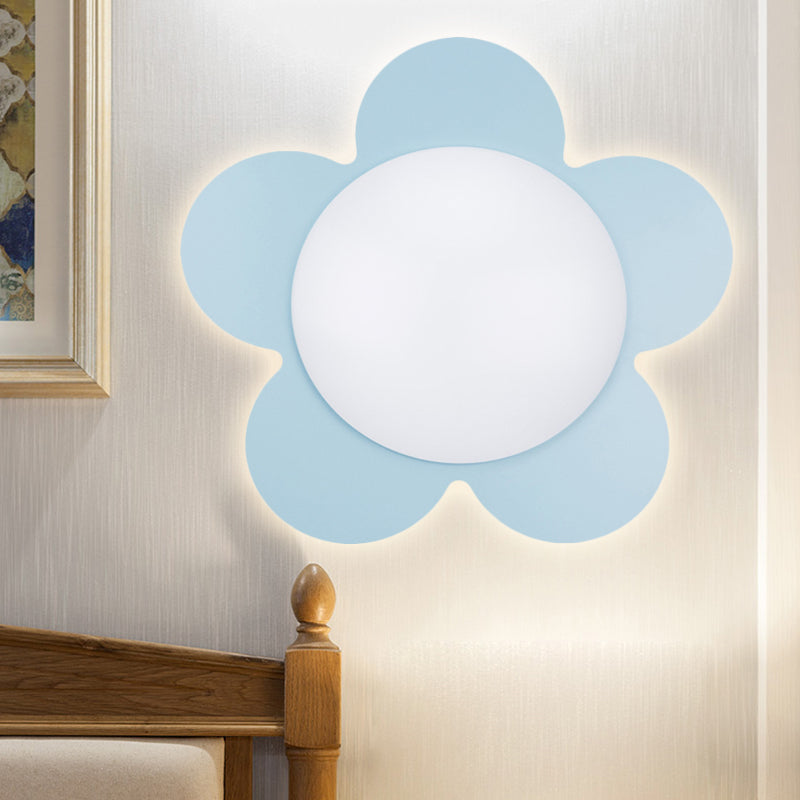 Bright Colored Floral Wall Light Modern Stylish Acrylic LED Sconce Lamp for Kindergarten Clearhalo 'Wall Lamps & Sconces' 'Wall Lights' Lighting' 252855
