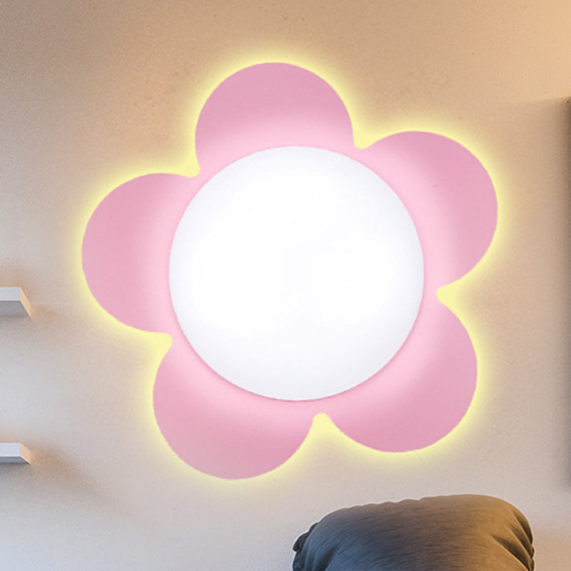 Bright Colored Floral Wall Light Modern Stylish Acrylic LED Sconce Lamp for Kindergarten Clearhalo 'Wall Lamps & Sconces' 'Wall Lights' Lighting' 252857