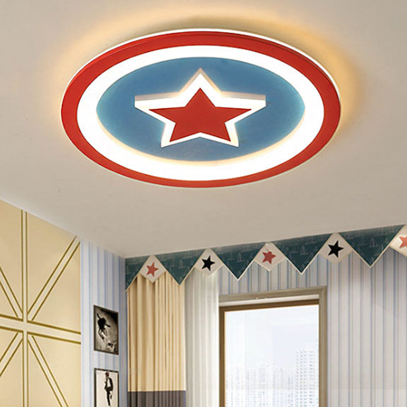 Kindergarten Flat Star Flush Ceiling Light Acrylic American Style Red Ceiling Lamp Clearhalo 'Ceiling Lights' 'Close To Ceiling Lights' 'Close to ceiling' 'Flush mount' Lighting' 253017