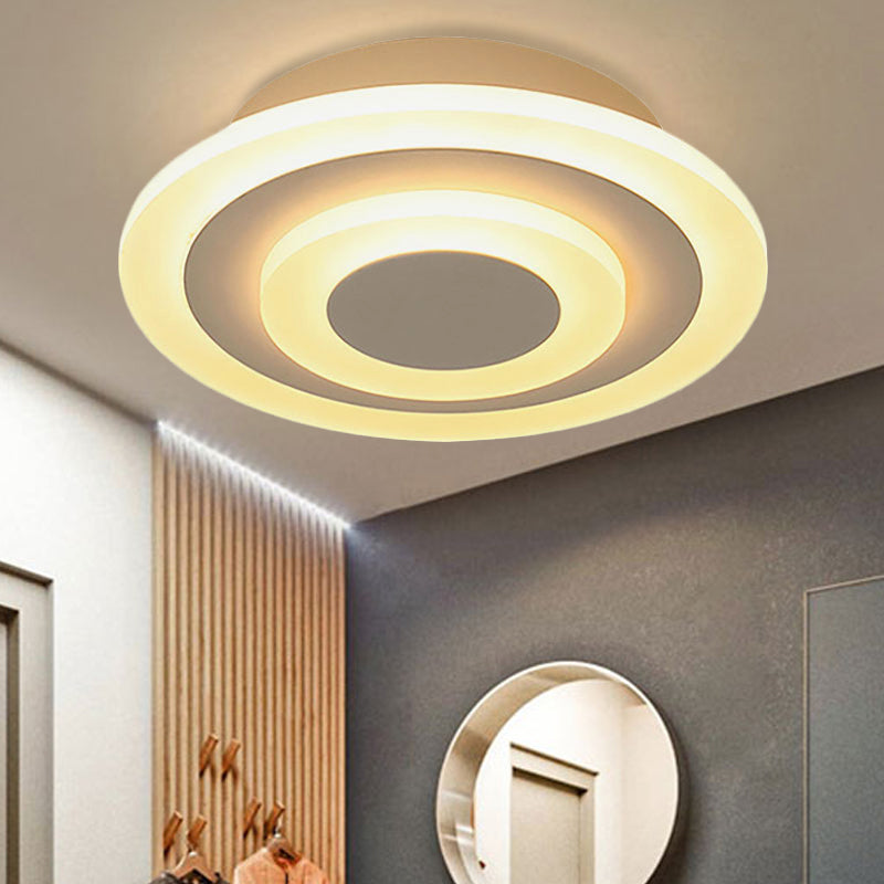 Modern Concentric Ceiling Lamp Acrylic Flush Ceiling Light for Living Room Hallway Clearhalo 'Ceiling Lights' 'Close To Ceiling Lights' 'Close to ceiling' 'Flush mount' Lighting' 253044