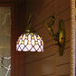Vintage Dome Wall Mount Light Stained Glass One Light Mini Wall Sconce Light in Brass Purple Mermaid Clearhalo 'Industrial' 'Middle century wall lights' 'Tiffany wall lights' 'Tiffany' 'Wall Lamps & Sconces' 'Wall Lights' Lighting' 253057