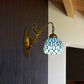 Vintage Dome Wall Mount Light Stained Glass One Light Mini Wall Sconce Light in Brass Blue Mermaid Clearhalo 'Industrial' 'Middle century wall lights' 'Tiffany wall lights' 'Tiffany' 'Wall Lamps & Sconces' 'Wall Lights' Lighting' 253059