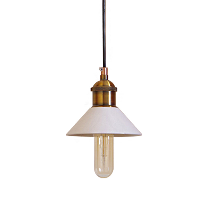1 Bulb Pendant Lamp Mid Century Cone Ceramic Hanging Ceiling Light in White for Bedroom Clearhalo 'Art Deco Pendants' 'Cast Iron' 'Ceiling Lights' 'Ceramic' 'Crystal' 'Industrial Pendants' 'Industrial' 'Metal' 'Middle Century Pendants' 'Pendant Lights' 'Pendants' 'Tiffany' Lighting' 253282