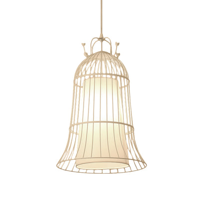 Bell White Glass Hanging Light Vintage 1 Light Dining Room Pendant Light with Black Wire Cage, 10"/14" Wide White Clearhalo 'Ceiling Lights' 'Pendant Lights' 'Pendants' Lighting' 253290_b4517167-5196-420f-b71b-0f90875977f9