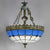 Mediterranean Bowl Drop Light with Metal Chain Adjustable Stained Glass Ceiling Pendant in White/Clear White Clearhalo 'Ceiling Lights' 'Chandeliers' 'Clear' 'Industrial' 'Island Lights' 'Middle Century Chandeliers' 'Modern' 'Tiffany Chandeliers' 'Tiffany close to ceiling' 'Tiffany' 'Traditional Chandeliers' Lighting' 2533564
