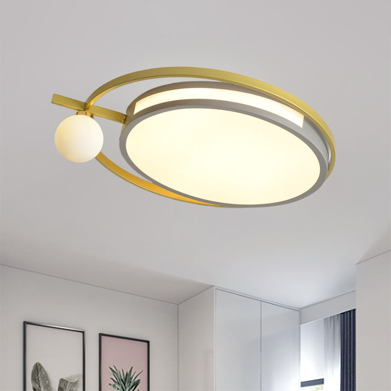 LED Round Flush Lighting with Globe Shade Nordic Acrylic Led Flushmount Light in Black/Grey Grey Clearhalo 'Ceiling Lights' 'Close To Ceiling Lights' 'Close to ceiling' 'Flush mount' Lighting' 253430