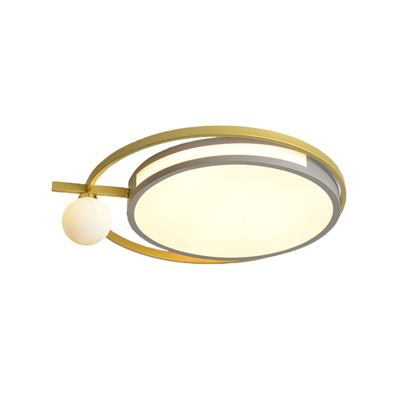 LED Round Flush Lighting with Globe Shade Nordic Acrylic Led Flushmount Light in Black/Grey Clearhalo 'Ceiling Lights' 'Close To Ceiling Lights' 'Close to ceiling' 'Flush mount' Lighting' 253431