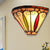 2 Lights Mini Wall Sconce with Bowl Shade Stained Glass Vintage Wall Light Fixture in Multi Color Beige Clearhalo 'Industrial' 'Middle century wall lights' 'Tiffany wall lights' 'Tiffany' 'Wall Lamps & Sconces' 'Wall Lights' Lighting' 253634