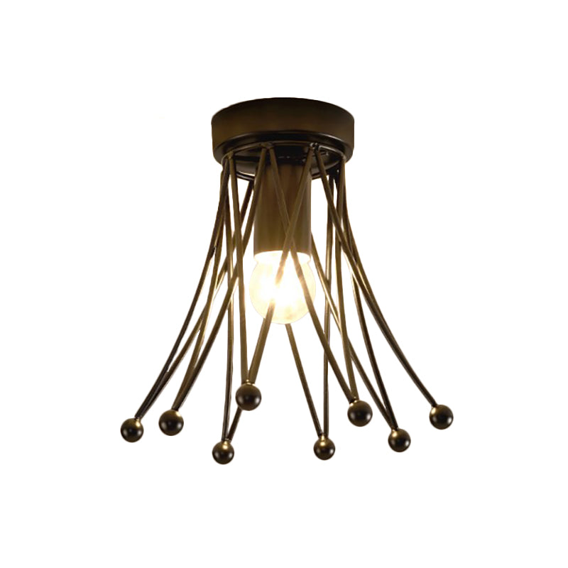 Metallic Crown Flush Mount Lighting Modern 1 Light Kids Flush Ceiling Light in Black/Gold/White Clearhalo 'Ceiling Lights' 'Close To Ceiling Lights' 'Close to ceiling' 'Flush mount' Lighting' 253767