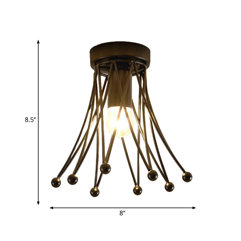 Metallic Crown Flush Mount Lighting Modern 1 Light Kids Flush Ceiling Light in Black/Gold/White Clearhalo 'Ceiling Lights' 'Close To Ceiling Lights' 'Close to ceiling' 'Flush mount' Lighting' 253768