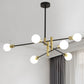 Stacked Adult Bedroom Chandelier Metallic Simple Style Pendant Light in Gold & Black 6 Gold Clearhalo 'Ceiling Lights' 'Chandeliers' 'Modern Chandeliers' 'Modern' Lighting' 253958
