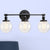 Black 3 Lights Sconce Light Industrial Clear Glass Bubble Shade Lighting Fixture for Outdoor Clear Clearhalo 'Cast Iron' 'Glass' 'Industrial wall lights' 'Industrial' 'Middle century wall lights' 'Modern' 'Tiffany' 'Traditional wall lights' 'Wall Lamps & Sconces' 'Wall Lights' Lighting' 253983