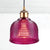 Single Light Dome Pendant Lighting Fixture Industrial Brass Prismatic Glass Hanging Ceiling Light in Red/Bronze/Blue Purple Clearhalo 'Ceiling Lights' 'Glass shade' 'Glass' 'Industrial Pendants' 'Industrial' 'Middle Century Pendants' 'Pendant Lights' 'Pendants' 'Tiffany' Lighting' 254001