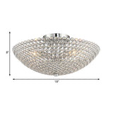 Clear K9 Crystal Bowl Semi Ceiling Flush Mount Contemporary Triple Light Chrome Close to Ceiling Light Clearhalo 'Ceiling Lights' 'Close To Ceiling Lights' 'Close to ceiling' 'Semi-flushmount' Lighting' 254006