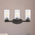 3-Bulb Seeded Glass Sconce Light Fixture Industrial Black Cylinder Dining Room Wall Lamp in Clear Clear Clearhalo 'Cast Iron' 'Glass' 'Industrial wall lights' 'Industrial' 'Middle century wall lights' 'Modern' 'Tiffany' 'Traditional wall lights' 'Wall Lamps & Sconces' 'Wall Lights' Lighting' 254079