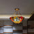 Stained Flower Dragonfly Semi Ceiling Mount Light Tiffany Rustic Ceiling Lamp in Antique Brass for Hotel Antique Brass Clearhalo 'Ceiling Lights' 'Close To Ceiling Lights' 'Close to ceiling' 'Glass shade' 'Glass' 'Semi-flushmount' 'Tiffany close to ceiling' 'Tiffany' Lighting' 254219