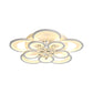 Acrylic Flower Design Flushmount Lamp Modern 27"/31.5" W LED White Ceiling Flush Mount with Clear Crystal Ball, Warm/White Light Clearhalo 'Ceiling Lights' 'Close To Ceiling Lights' 'Close to ceiling' 'Flush mount' Lighting' 254259