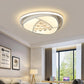 Triangle Bedroom Flush Light Acrylic and Clear Crystal 16.5"/20.5" Wide LED Modern White Ceiling Lamp, Warm/White Light Clearhalo 'Ceiling Lights' 'Close To Ceiling Lights' 'Close to ceiling' 'Flush mount' Lighting' 254299