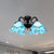 6 Lights Bookstore Flower Pendant Light Art Glass Tiffany Creative Blue Chandelier for Hotel Blue Clearhalo 'Ceiling Lights' 'Close To Ceiling Lights' 'Close to ceiling' 'Glass shade' 'Glass' 'Pendant Lights' 'Semi-flushmount' 'Tiffany close to ceiling' 'Tiffany' Lighting' 254439