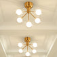 5 Lights Orbit Semi Flush Ceiling Light 5 Lights Modern Style Glass Ceiling Lamp for Foyer Hallway Clearhalo 'Ceiling Lights' 'Close To Ceiling Lights' 'Close to ceiling' 'Glass shade' 'Glass' 'Semi-flushmount' Lighting' 254507