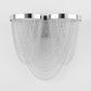 Metal Chain Shade Wall Light Fixture Postmodern 2 Lights Bedroom Sconce Light in Chrome Clearhalo 'Wall Lamps & Sconces' 'Wall Lights' Lighting' 254588