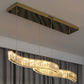 Simplicity Wavy Hanging Lamp Prismatic Crystal Restaurant LED Island Pendant Light in Brass Clearhalo 'Ceiling Lights' 'Island Lights' Lighting' 2546419