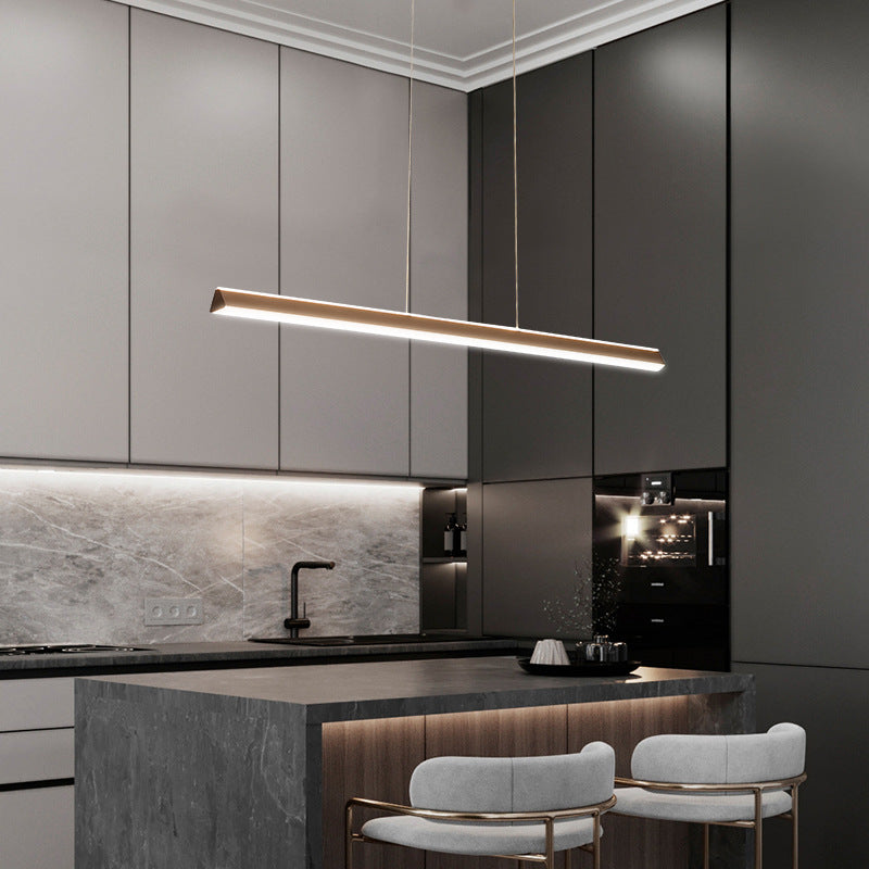 Triangular Prism Bar Pendant Lamp Simple Aluminum Dining Room LED Hanging Island Light Clearhalo 'Ceiling Lights' 'Island Lights' Lighting' 2546544