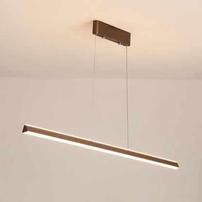 Triangular Prism Bar Pendant Lamp Simple Aluminum Dining Room LED Hanging Island Light Coffee Clearhalo 'Ceiling Lights' 'Island Lights' Lighting' 2546545