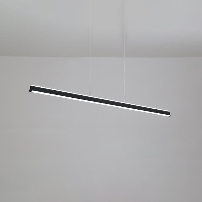 Triangular Prism Bar Pendant Lamp Simple Aluminum Dining Room LED Hanging Island Light Black Clearhalo 'Ceiling Lights' 'Island Lights' Lighting' 2546547