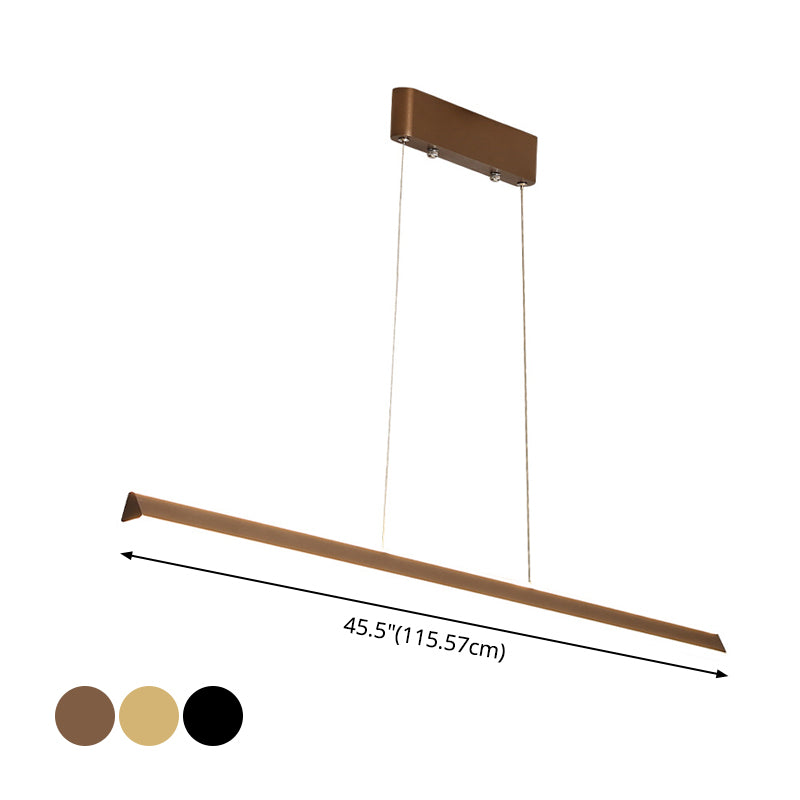 Triangular Prism Bar Pendant Lamp Simple Aluminum Dining Room LED Hanging Island Light Clearhalo 'Ceiling Lights' 'Island Lights' Lighting' 2546553