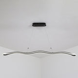 Wavy Strip Dining Room Hanging Lamp Kit Acrylic Modernist Linear LED Island Pendant Black Clearhalo 'Ceiling Lights' 'Island Lights' Lighting' 2546557