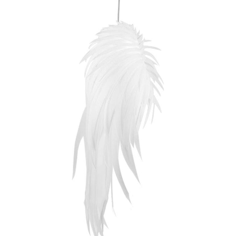 Angel Wing Feather Pendant Lighting Minimalist Plastic White Hanging Lamp for Living Room Clearhalo 'Ceiling Lights' 'Chandeliers' 'Modern Chandeliers' 'Modern' Lighting' 2546593