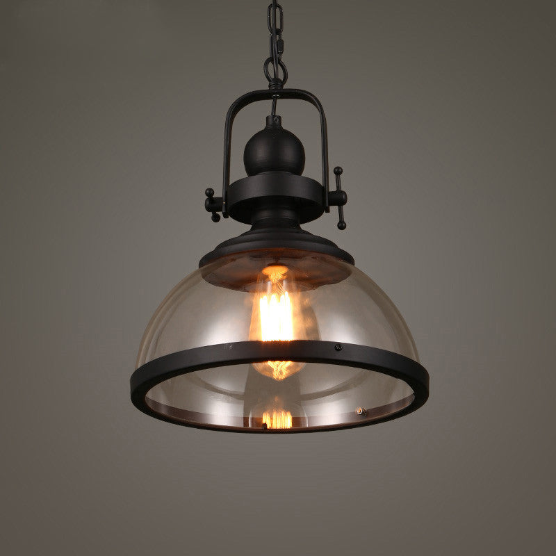 Glass Pot Shaped Suspension Lamp Industrial 1-Light Bistro Bar Pendant Lighting in Black Black Bowl Clearhalo 'Ceiling Lights' 'Chandeliers' 'Glass shade' 'Glass' 'Industrial Pendants' 'Industrial' 'Middle Century Pendants' 'Pendant Lights' 'Pendants' 'Tiffany' Lighting' 2546632